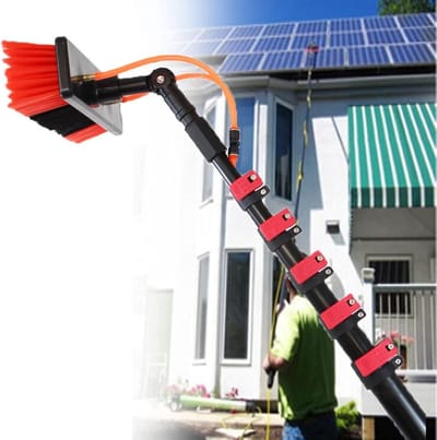 Telescoopstang Reiniging - Uitschuifbare steel - Ramen Zonnepanelen Wassen - Inclusief Waterslang - 3.6 Meter - Grijs