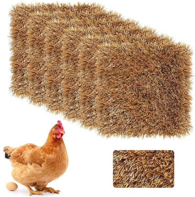 Set van 6 kippenhokmatten, 30 x 30 cm, wasbare nestmatten voor het leggen van eieren, nestmatten voor pluimvee, legnesten voor kippen, accessoires voor kippenhokken