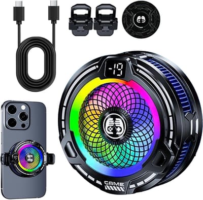 Telefoonkoeler | 30W Magnetische Mobiele Telefoon Koeler,Instelbare Snelheid Draagbare Koeler Voor Smartphones Tablet Gamen Vlog Buitenshuis Warm Zomerweer