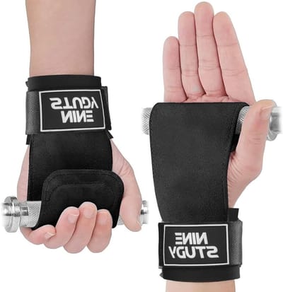 Zughilfen voor Krachttraining met Runderhuid Handgelenksbanden, Grip en Ondersteuning voor Gym en Fitness