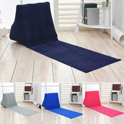 Opblaasbaar Reismatras en Strandmat – Opvouwbaar Luchtbed met Rugkussen, Zachte Campingmat en Ligstoel voor Strand, Vakantie en Outdoor