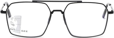Herren Glijbril - Leesbril Multifocus - Computerwerk - Anti Blauw Licht - Pilotenframe - Metaal