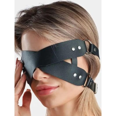 dames gemaskerd masker voor cosplayfeest PU leer zwart oogmasker kostuumaccessoire vakantiegeschenk