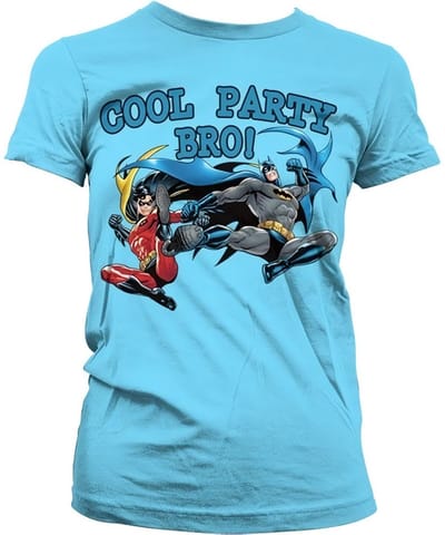 Batman Cool feestje, man! Girly T-shirt voor dames, hemelsblauw