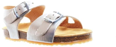 Plakton Kindersandaal Zilver Kleine Meisjes Birkenstock Look maat 18