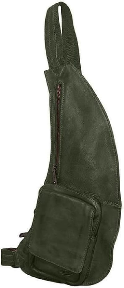 Bear Design Han Leren Crossbodytas - Groen