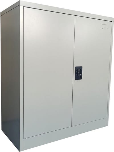IVOL Archiefkast met slot - Kantoorkast 90 x 100 x 40 cm - Draaideurkast Grijs met 1 legbord