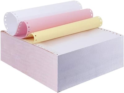Computerpapier 3-laags - NCR papier kopieerpapier - Facturen Printen - Carbonless continu voer - 9.5x11 Inch - Wit Geel Roze