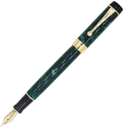 Dailygoods - 100 Groene Acryl Hars Vulpen met Geschenkdoos - Medium Penpunt