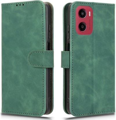 Coverup Hoesje - Geschikt voor Motorola Moto G05 / E15 Hoesje - Coverup Book Case - Groen