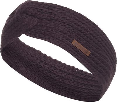 Knit Factory Joy Gebreide Dames Hoofdband - Haarband - Oorwarmers dames - Hoofdwarmer vrouwen - Hoofdband winter - Aubergine - Paars - One Size