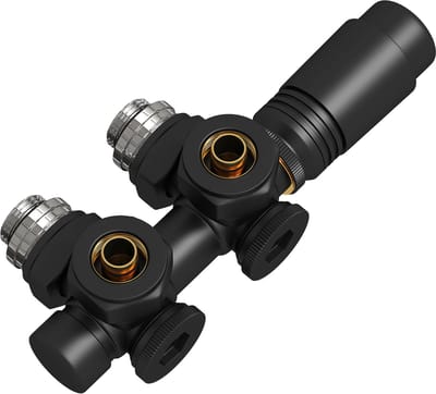 EMKE Radiatorkraan met Thermostaat - 2 in 1 Haaks/Recht Universeel - Midden Aansluitset 1/2" - 16mm