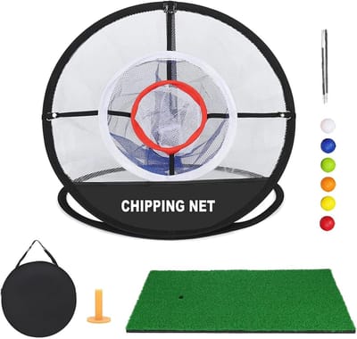 Opvouwbare Golf Chipping Net met Tee, Afslagmat & 6 ballen - Oefen Set Golf Swing - Nylon