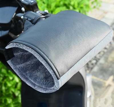longziming -Waterdichte Winter Stuurhandschoenen – Winddicht & Warm met Dikke Katoenen Voering – Zwart met Reflecterende Strepen – Geschikt voor Motor, Fiets & Scooter