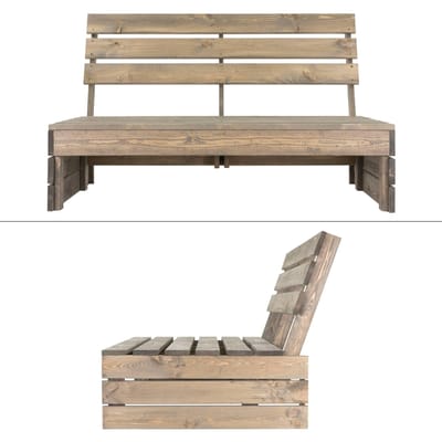 Tuinbank 3-zits grijs 116x76.5x80 cm gemaakt van massief hout ML-Design