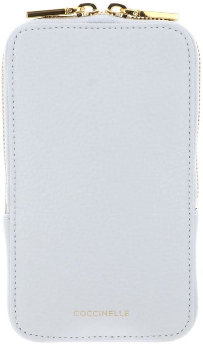 COCCINELLE Leren telefoontasje Flor Hi-Tech Phone Bag Snow Lichtgrijs