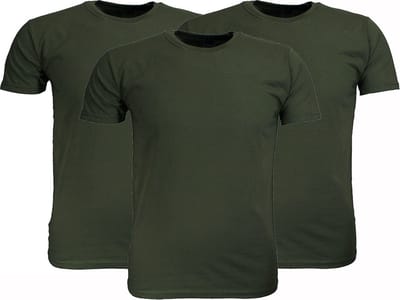 Fruit Of The Loom Blanco Katoenen T-Shirts 3-Pack Olijf Groen - M
