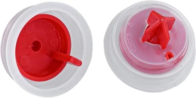 Membraan Toilet Reparatie - Inlaatklep Afdichting - Lekkage Stoppen - Universele Ingang - 2 Stuks - Transparant Rood