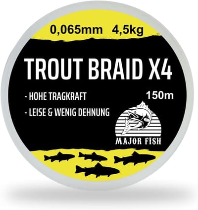 Gevlochten Vislijn - Forel Koord - Ultralight Vissen - Hoge Draagkracht Dunne Diameter - 150 Meter 45 kg - Citroengeel