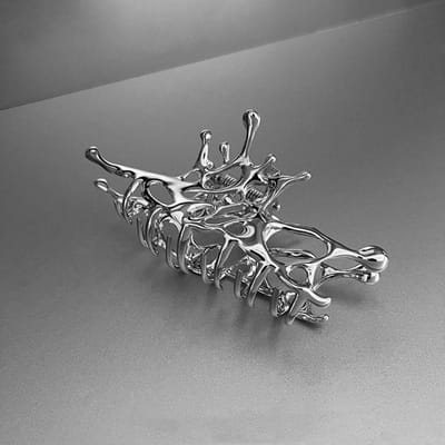 Grote Geometrische Klemmen van Legering Zilveren Haar Krab Klem Paardenstaart Houder Haaraccessoires voor Meisjes zilver