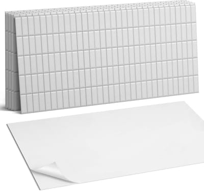 Coloray Plaktegels - Gladde, rechthoekige mozaïek Wandtegel Zelfklevend - 60 cm x 30 cm - Wit Plaktegels - 6 stuks - Rechthoek PVC Tegels - Plaktegels Keuken - Zelfklevende Vloertegels Badkamer - Vinyltegels Vloer Zelfklevend - Portugese Tegels