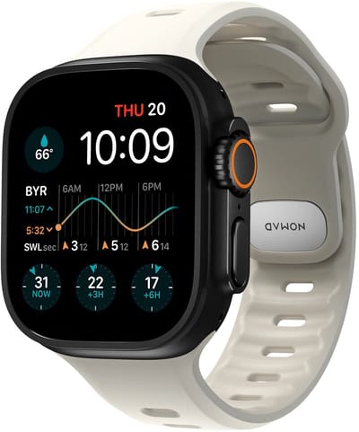 Nomad Tempo Watchband Ultra 49 mm – Veilige Pin-en-Tuck Sluiting – Duurzaam FKM Rubber – Waterdicht voor Dagelijks Gebruik - Beige