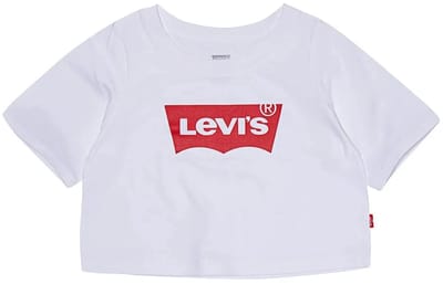 Levi´s ® Kids Light Bright Cropped T-shirt Met Korte Mouwen Wit 4 Years Jongens,Meisjes