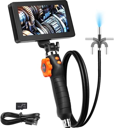 DIMICO - Endoscoop Inspectie Camera - Mini Inspectiecamera - 6,4 mm Lens – 1080P HD – 180° Articulatie – LED – 1,2m Kabel – USB-C