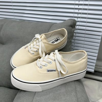 Casual Flats Canvas Sneakers Dames Outdoor Effen Kleur Ondiepe Sportschoenen Tennis Vrouw Streetwear Veterschoenen Gevulkaniseerde Schoenen 44 39 gray