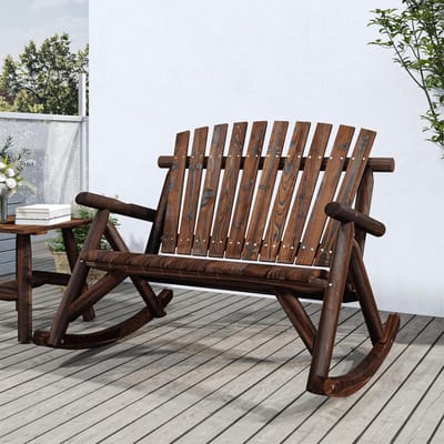 Tuin Schommelbank - Buitenbank Schommel - Ontspannen Buiten - Massief Spruce Hout - 123 x 96 x 102 cm - Bruin