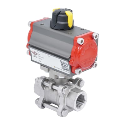 Pneumatische Kogelkraan G3/8'' RVS Dubbelwerkend