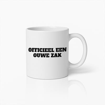Officieel een Ouwe Zak Mok – Grappig Cadeau voor Jubileumverjaardagen en Feestelijke Gelegenheden