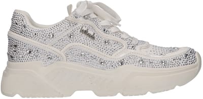 La Strada Sneaker Met Steentjes Wit Textiel - Damesschoenen - Maat - 36
