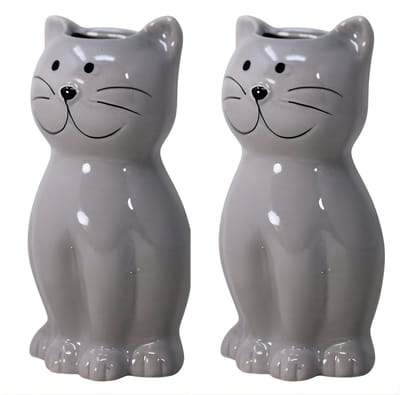 Concorde Waterverdamper radiator - 2x - kat - grijs - kunststeen - kinderkamer - 17 cm - luchtbevochtiger