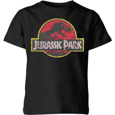 Jurassic Park Logo Vintage Kids' T-Shirt - Black - 122/128 (7-8 jaar)