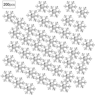 200 stuks Sneeuwvlokken Confetti Niet-geweven stof Kerst Pluizige Feestdecoratie Sneeuwvlokken(gouden ) zilver