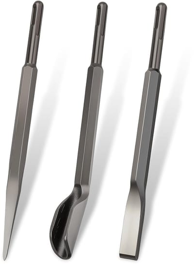 SDS-plus kanaalbeitel set 3 stuks - plat, punt en U-vorm - 14 x 230 mm & 22 x 82 x 250 mm - superhard staal voor beton en baksteen