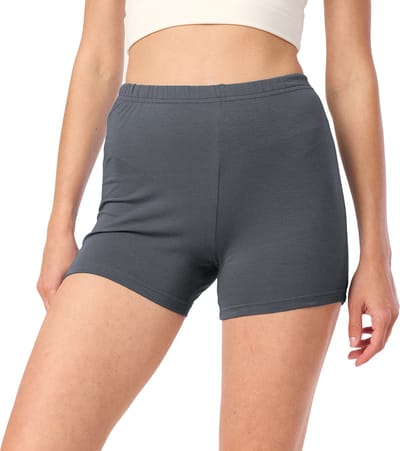 Merry Style MS-MS10-392-LE Dames Leggings - Sport - Vrijetijdsbroek - Hotpants - Shorts - Boxershorts - Kort - Katoen - Grijs - XS