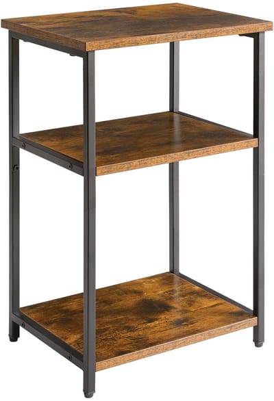 Unyqoos® Stijlvolle Industriële Bijzettafel met Drie Niveaus voor Woon- en Slaapkamer