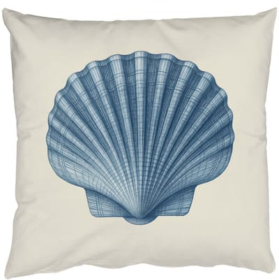 Sierkussens - Kussentjes Woonkamer - 50x50 cm - Ribbels - Blauw - Schelp