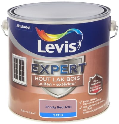 Levis - Expert Hout Lak Buiten Satin Mix - Shady Red A30 - Mengverf - 2,5 L