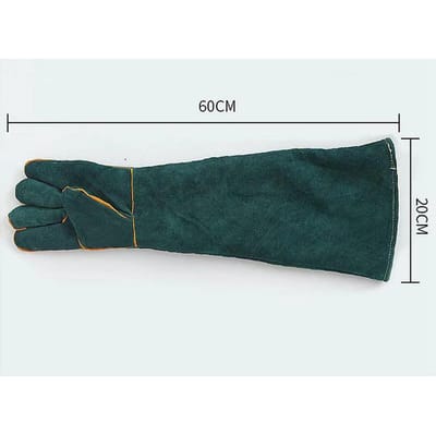 Bijtvaste huisdierhandschoenen Krasvrij voor hanteren Verzorging Elektrisch lassen Beschermingsmiddelen One size 60cm Donkergroen