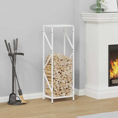 vidaXL - Brandhoutrek - 34x25x100 - cm - koudgewalst - staal - wit