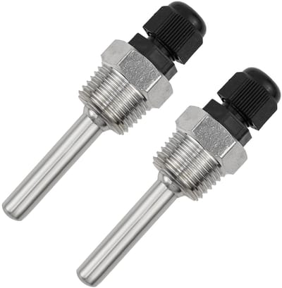 Dipping sleeves G1/2 inch van 304 roestvrij staal voor temperatuurmetingen, 2 stuks, thermische bescherming en sensoren