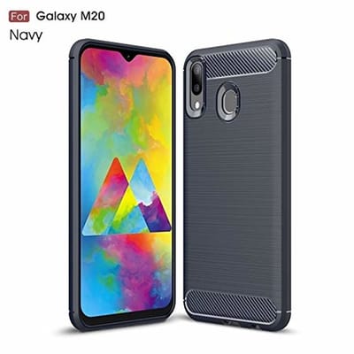 Ntech Soft Brushed Hoesje Geschikt Voor Samsung Galaxy M20 - Donker Blauw