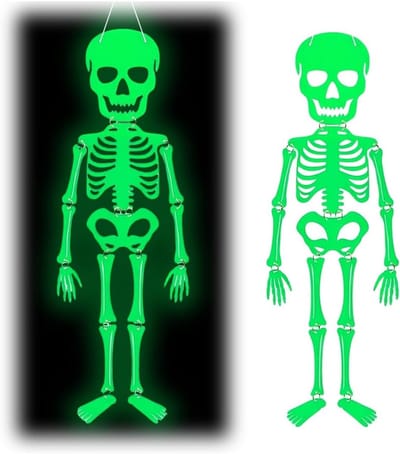 Realistische Halloween Skelet Decoratie Set voor Deur, Luminous Horror Hanger, Binnen- en Buitendecoratie voor Feestjes en Halloween Evenementen