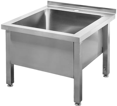 Mega-M Lage Gastronomie Spoelbak - 60x60x50 cm - RVS AISI 441 - Gelast - Extra Diep - Voor Grote Pannen en Schoonmaak - Horeca en Grootkeuken