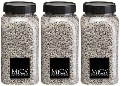 Mica Decorations decoratie stenen/granulaat - 3x - 650ml - lichtgrijs - hobby steentjes
