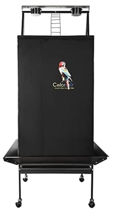 Grote Vogelkooi Cover met Speeltop - Zwart 68 Inch