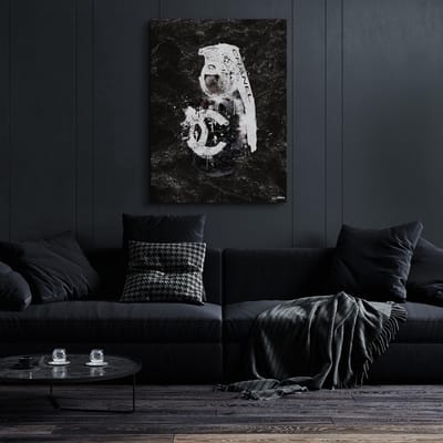 Luxe Canvas Schilderij Fashion Grenade Black | 40x60 | Woonkamer | Slaapkamer | Kantoor | Muziek | Design | Art | Modern | ** 4CM DIK! 3D EFFECT**